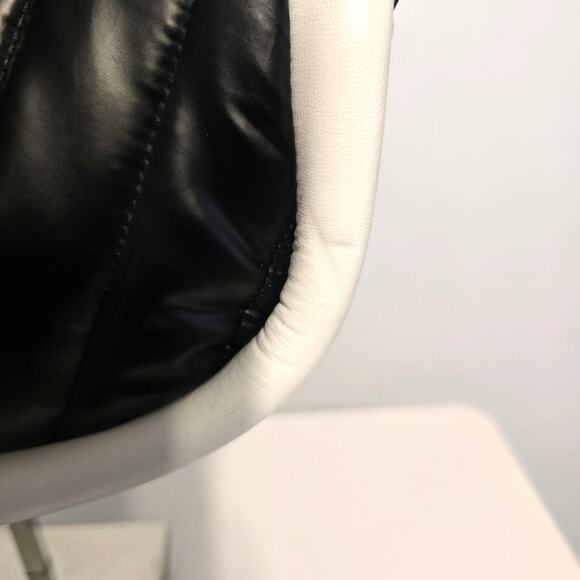 Think Royln Small Crescent Shoulder Crossbody Bag 2 Strap Colorblock Black Tan - Picture 5 of 12